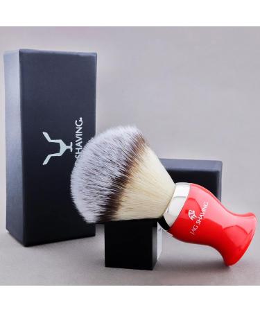 JAG Shaving Razor Brush - Synthetic Silver Spitz Hair for Men & Women | Perfect Shaving Brush in Red - Ideal for Shaving Cream & Razors - Buy Online on GoSupps.com