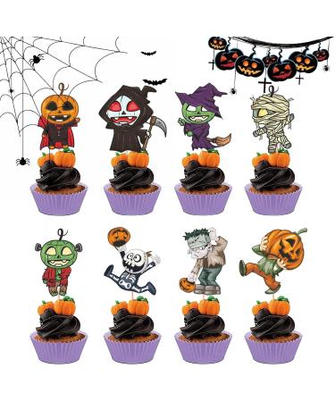 Halloween Cupcake Toppers - Picks Set Halloween Topper - Pumpkin Cake Topper Pumpkin Cupcake Picks Fall Theme Cupcake Decorations for Baking Cups Shenrongtong - Buy Online on GoSupps.com