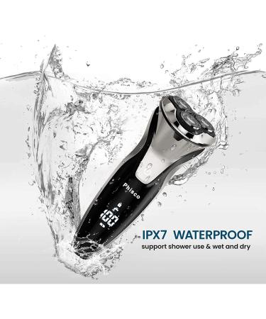 Phisco Men's Electric Shaver - Wet/Dry, 3D Rechargeable, IPX7 Waterproof, Rotary Shaver with Beard Trimmer - Replacement Blade Included - Buy Online on GoSupps.com