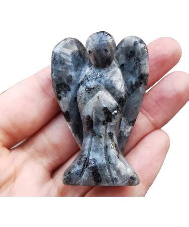 Lovionus89 Labradorite Guardian Angel Statue - Hand-Carved 5cm Healing Crystal Figure for Home D cor - Buy Online on GoSupps.com