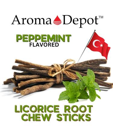 Aroma Depot Peppermint 4 oz. Flavored Licorice Root Chew Sticks for Humans. 100% Pure Natural | Oral Health & Fresh Bearth | Individual Sticks are 6.5-7 inches Long. Glycyrrhiza Glabra from Turkey. - Buy Online on GoSupps.com