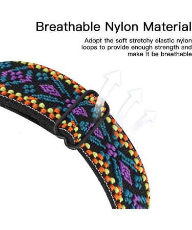 YONWORTH Adjustable Elastic Watch Band for Fitbit Charge 2 - Aztec Purple Blue - Buy Online on GoSupps.com