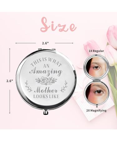Travel Makeup Mirror for Mom | 2X Magnifying Compact Mirror | Mother's Day & Birthday Gifts from Daughter and Son - Buy Online on GoSupps.com