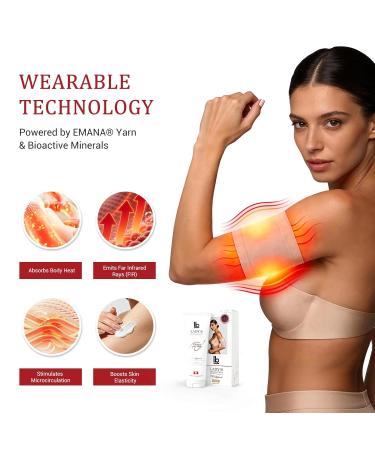Lady B FIR Infrared Arm Band & Body Cream Set for Women EMANA Smartwear Tech for Toning Flabby Arms Advanced Compression Sleeves with Skin Rejuvenating Cream for Cellulite Reduction & Elasticity One Size Nude - Buy Online on GoSupps.com