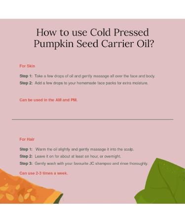 Juicy Chemistry Organic Cold Pressed Pumpkin Seed Oil - 30ml for Hair Growth & Skin Healing | 100% Natural Carrier Oil - Buy Online on GoSupps.com