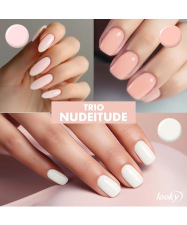 Looky 3-in-1 Gel Nail Polish 3 Pack Nudeitude #942 Milk #004 Demi #945 Barely There Combined Base Color Top Coat Salon Quality Manicure at Home DIY Easy Application Nail Lacquer Enamel Quick UV LED Curing Long Lasting Color 3 x 15ml (Nudeitude #942 Milk # - Buy Online on GoSupps.com