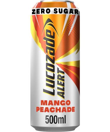  Lucozade Lucozade Alert Mango Peachade Pack of 12 x 500ml cans sugar-free high-caffeine energy drink great taste contains vitamin B3 to help reduce fatigue completely - Buy Online on GoSupps.com