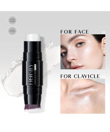 HOSAILY Double-ended Shimmer Highlighter Stick for Cheeks and Eyes - Creamy Glitter Makeup for Brightening and Contouring (01) - Buy Online on GoSupps.com