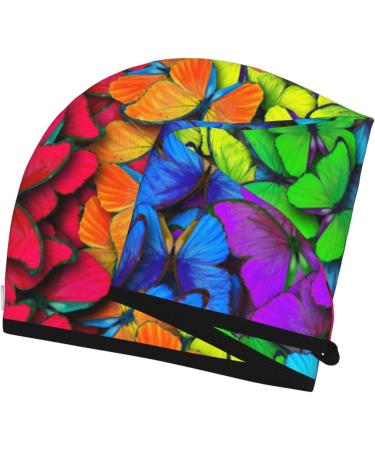 Multicolored Butterflies Microfiber Hair Towel - Super Absorbent Quick Dry Hair Wrap for Long Curly Thick Hair | Coral Velvet for Women - Buy Online on GoSupps.com