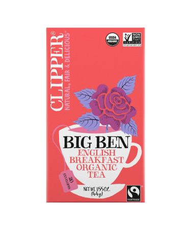 Clipper Organic Breakfast Tea, Big Ben, 20 Count, 6 Boxes
