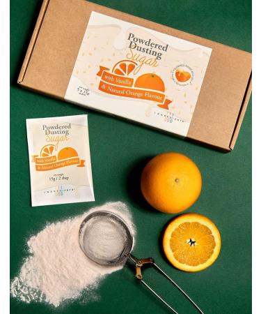 Icing Sugar with Vanilla & Natural Orange Flavour | Multipurpose | Box of 5x 15g Sachets Sugar Vanilla-Orange | 5x Sachets - Buy Online on GoSupps.com