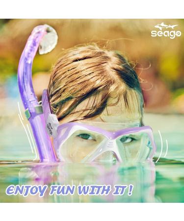 Seago Kids Swim Goggles with Nose Cover | Anti-Fog, Panoramic View, Purple | Ages 6-14 - Buy Online on GoSupps.com