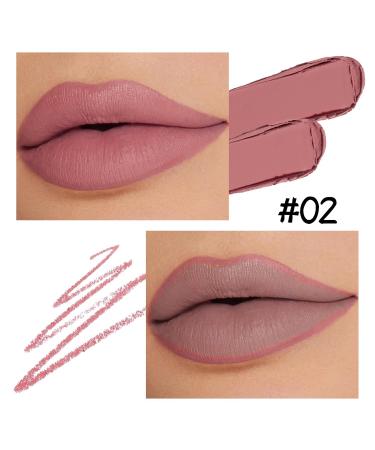 Boobeen Double-ended Lipstick & Lip Liner | Creamy Matte Lip Pencil for Women | Long-lasting Velvety Lip Gloss - 02 - Buy Online on GoSupps.com