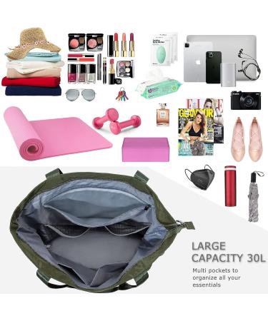 BOCMOEO Waterproof Yoga Mat Bag for Women | Shoulder Gym Bag with Mat Holder & Wet Pocket | Ideal for Gym, Yoga, Pilates, Travel, Beach | Green - Buy Online on GoSupps.com