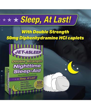 Jet Asleep Double Strength Nighttime Sleep Aid 100 Caplets (2) - Buy Online on GoSupps.com