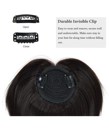 Luxiremi Hair Topper for Women Thinning Hair Synthetic Clip in Hair Extensions Natural Looking Toupee Hairpiece Without Bangs Short Straight Hair Topper Schokobraun Chocolate Brown - Buy Online on GoSupps.com