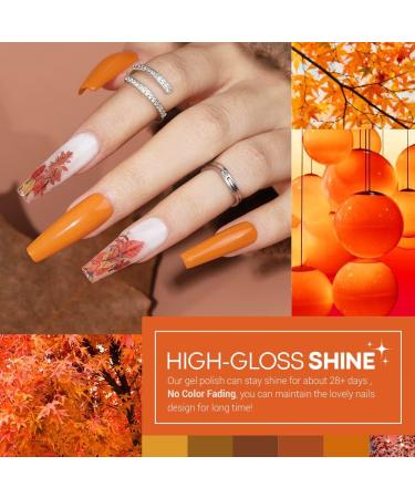 Modelones Gel Nail Polish 6 Colors Fall Brown Gold Gel Polish Set Orange Yellow Glitter Nail Polish Gel Soak Off UV Gel Nail Kit Holiday Manicure Nail Art Gifts for Women Girls DIY Home Salon - Buy Online on GoSupps.com