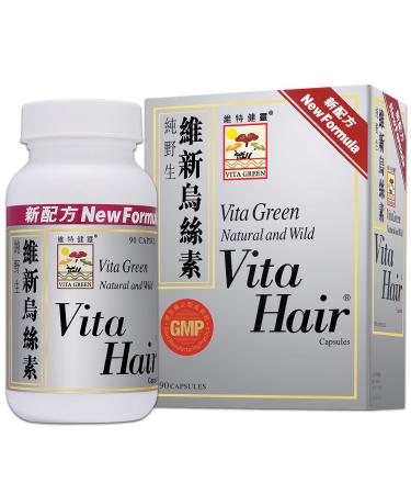 Vita Hair Growth & Hair Loss 100% Natural Herbs Potent Formula for Greying Thinning Hair Stimulate New Hair Follicles Supplement for Men/Women- 90 Capsules 90.0 Servings (Pack of 1)