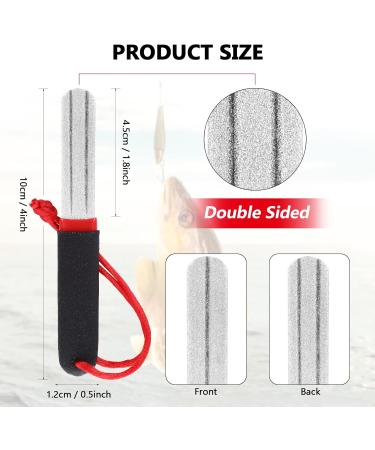 Prasacco 2-Piece Fish Hook Sharpener - Portable Double-Sided Grinding Tool for Outdoor Fishing (Red) - Buy Online on GoSupps.com