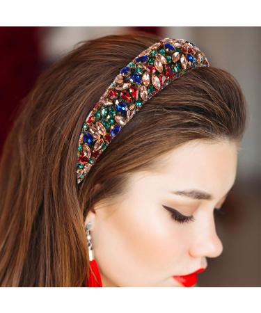 Crystal Rhinestone Velvet Padded Headband - Elegant Hair Accessory for Women, Ideal for Weddings and Parties - Buy Online on GoSupps.com