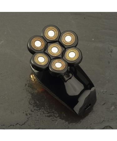 FOXSONIC 7 Blades Head Shaver Replacement Heads for Freedom Grooming Bald Shaver - Gold and Black - Buy Online on GoSupps.com
