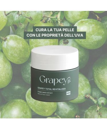  Grapey Grapey Man Revitalizer Men's Face Cream 50 ml | Moisturizing Anti-Fatic and Anti-Aging with Grape Vinaces and Grapes | Opaciating Fast Absorption Natural Formula - Buy Online on GoSupps.com