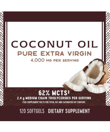 Nature's Way Extra Virgin Coconut Oil 1000mg Softgels - 120 Count - Buy Online on GoSupps.com