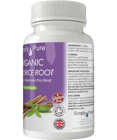 Organic Vegan Liquorice Root Capsules x 90 | Soil Association Certified | 100% Natural | Gluten & GM Free - Buy Online on GoSupps.com