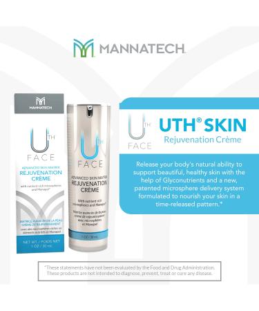 Mannatech Uth Skin Rejuvenation Cr me - Organic Face Cream for Firmness Radiance & Fine Line Reduction - 1.0oz/30ml - Buy Online on GoSupps.com