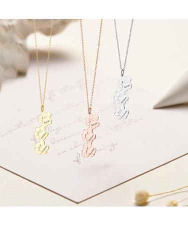 Exlarify Personalized Paw Print Necklace | Custom Pet Memorial Jewelry for Dog Lovers | Unique Mother's Day Gift with Names 2 Gold Options - Buy Online on GoSupps.com