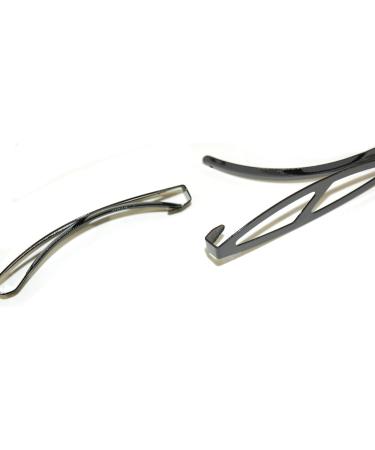 Black Oval Clip-in Hair Barrettes with Cut-Out Design - Set of 2 - Buy Online on GoSupps.com