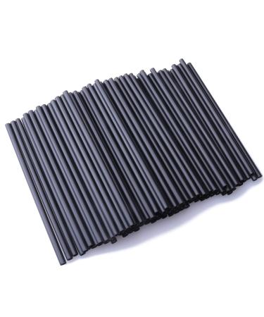 Sowaka 100 Pcs Black Plastic Straws Disposable Hot Drinking Coffee Stirrers for Drink Milk Chocolate Tea Cup Cocktail Party Supplies Favors Home Bar Water Cold Drink Accessories (13 cm)