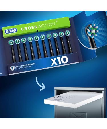 Oral-B CrossAction Toothbrush Heads - 10 Count Pack - 16 Degree Bristles for Superior Cleaning - Buy Online on GoSupps.com