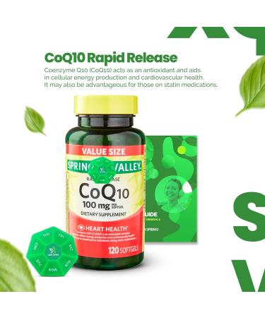 Rapid-Release CoQ10 100 mg - 120 Softgels with Exclusive Vitamins & Minerals Bundle | A to Z Guide & Weekly Pill Organizer - Buy Online on GoSupps.com