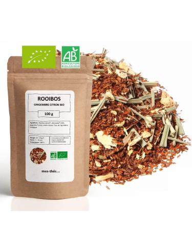 Organic Rooibos ? Lemon Ginger ? Rooibos Bulk ? 100g Bag with Zip ? 40 Cups ? 100% Organic Farming ? Quality Rooibos ? Satisfaction