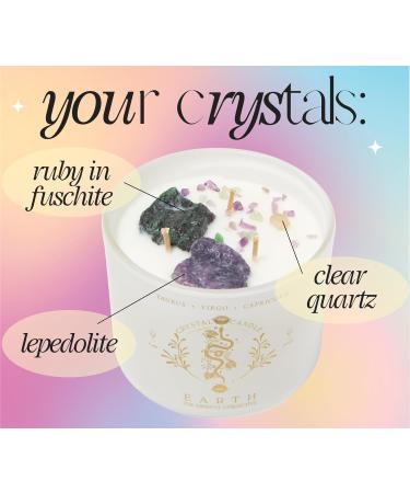 Taurus Virgo Capricorn Gifts for Women - 12oz Crystal Candle with Healing Stones | Zodiac Aromatherapy Soy Candles for Spiritual Birthday Gifts - Buy Online on GoSupps.com
