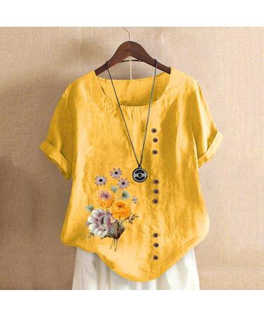 Shop Monochrome Round-Neck Women's T-Shirt - Summer Loose Basic Tee - White & Yellow XL - International Shipping Available - Buy Online on GoSupps.com