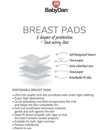 BabyDan Ultra Soft Disposable Nursing Pads for Breastfeeding & Pumping - Black 24 Pack - Buy Online on GoSupps.com