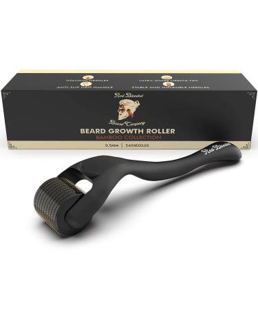 Red-Blooded Beard Growth Roller | Stimulate Beard and Hair Growth | 540 0.5mm Titanium Needles | Derma Roller For Men | Matte Black Beard Roller | Microneedle Roller