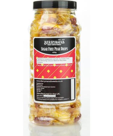Original Sugar Free Pear Drops Retro Sweets Gift Jar by Berrymans Sweet Shop - Classic Sweets Traditional Taste. - Buy Online on GoSupps.com