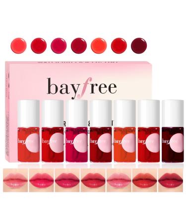 bayfree Lip Tint Stain Set Encre L vres Mate Longue Tenue Imperm able Kit de 7 Teintures L vres L g res Non Collantes Sans Transfert (fruit land)