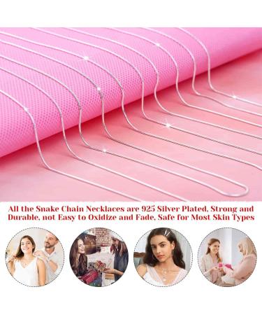 Paxcoo 30 Pack 22 Inch Silver Snake Chain Necklace for Jewelry Making - 1.2 mm Bulk Necklace Jewelry Chain - Buy Online on GoSupps.com