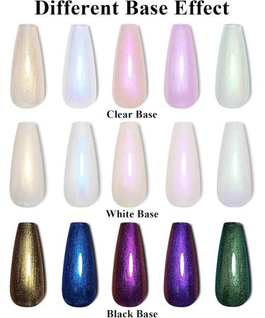 Imtiti Pearl Gel Nail Polish Set 5 Colors Transparent Shell Shimmer Nail Gel Polish Blue Purple Rose Gold Green Mermaid Nail Drawing Gel With Black Gel Polish Spring Summer Soak Off UV Led 6ML - Buy Online on GoSupps.com