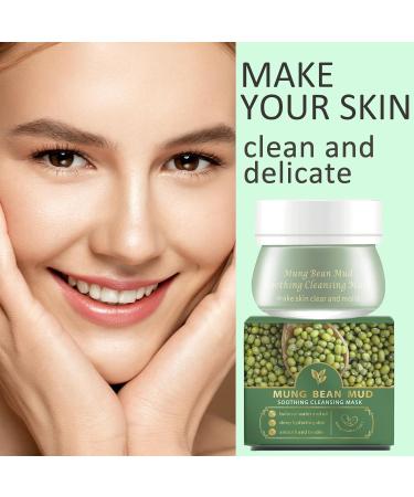 Mung Bean Clay Mask - Cleansing Face Mask Mud Mask For Balance Water And Oil Deep Hydrating Skin Smooth And Tender Clay Face Mask Improve Pore Acne-Prone & Oily Skin Face Masks Skincare 120g - Buy Online on GoSupps.com
