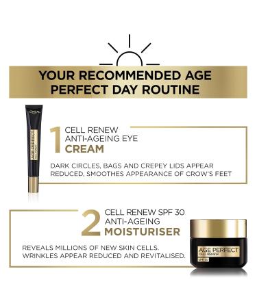 L'Oreal Paris Cell Renew Eye Cream - Age Perfect Anti-Oxidant Recovery for Dark Circles & Under Eye Bags | 15 ml | International Shipping Available - Buy Online on GoSupps.com