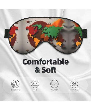 World Map Made of Spices Print Double-Sided Eye Mask Soft and Light Blocking for Enhancing Sleep Quality - Buy Online on GoSupps.com