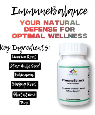 Herbs SRA ImmuneBalance Immune Support Supplement with Licorice Root Echinacea & Ginseng Supports The Body s Natural Defense System 120 Vegetarian Capsules - Buy Online on GoSupps.com
