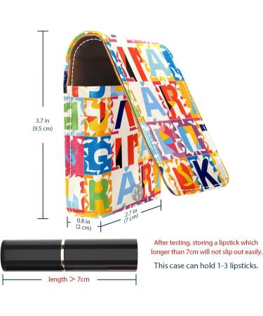 Travel Lipstick Organizer Case - Portable Makeup Bag with Mirror & Alphabet Number Puzzle Pattern | Global Shipping Available - Buy Online on GoSupps.com