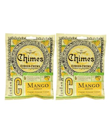 Chimes, Ginger Chews, Mango, 5 oz (141.8 g) Mango 5 Ounce (Pack of 2)