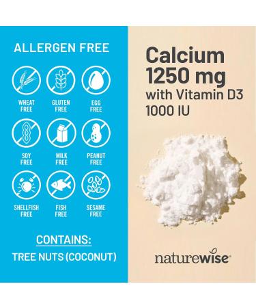 NatureWise High-Purity All-Natural Calcium 1250mg + Vitamin D3 1000IU + Organic MCT Coconut Oil - Pregnancy Safe + Non-GMO - Absorption Friendly Gluten Free - 60 Softgels 30-Day Supply Unflavored 60 Count (Pack of 1) - Buy Online on GoSupps.com